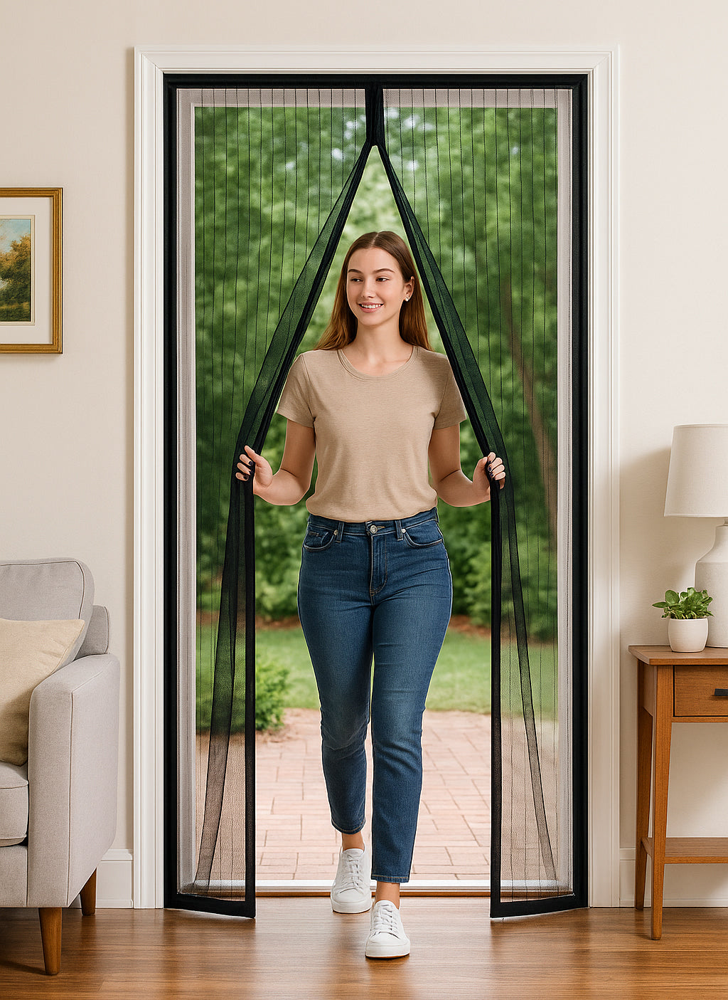 🛒 Premium Magnetic Mesh Screen Door  Hands-Free, Pet-Friendly, Easy Walk-Through | Heavy-Duty Mesh | Keeps Bugs Out