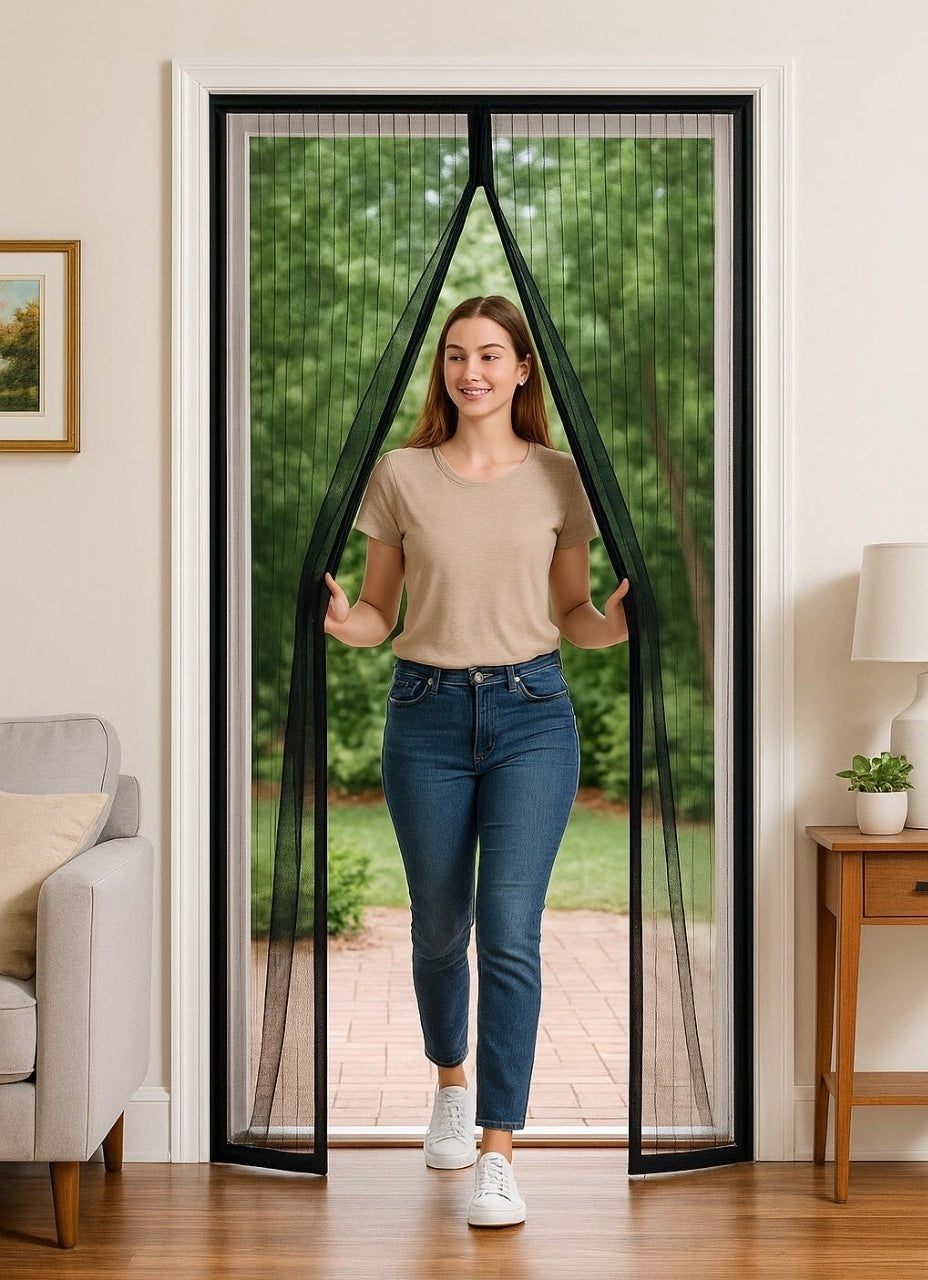 🛒 Premium Magnetic Mesh Screen Door  Hands-Free, Pet-Friendly, Easy Walk-Through | Heavy-Duty Mesh | Keeps Bugs Out